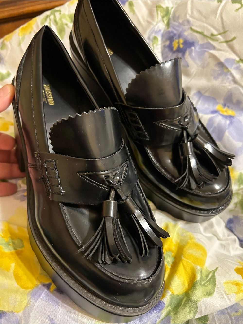 Mossimo Supply Co. Black Patent Leather Tassel Loafers